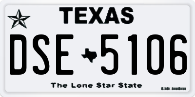 TX license plate DSE5106