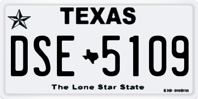 TX license plate DSE5109