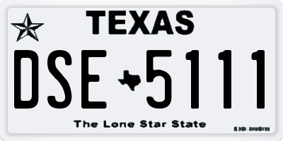 TX license plate DSE5111