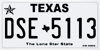 TX license plate DSE5113