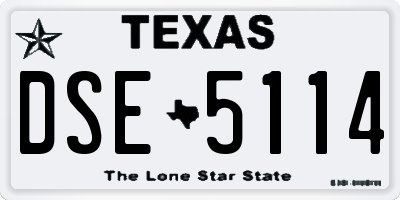 TX license plate DSE5114