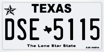 TX license plate DSE5115