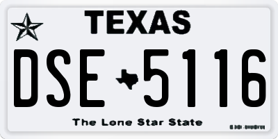 TX license plate DSE5116