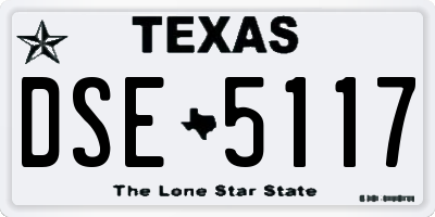 TX license plate DSE5117