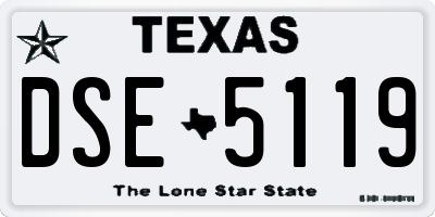 TX license plate DSE5119
