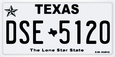 TX license plate DSE5120
