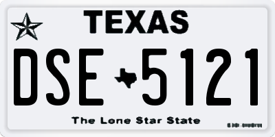 TX license plate DSE5121