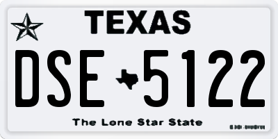 TX license plate DSE5122