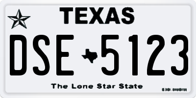 TX license plate DSE5123