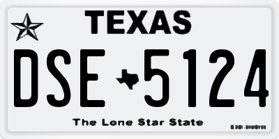 TX license plate DSE5124