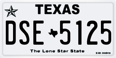 TX license plate DSE5125
