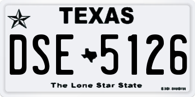TX license plate DSE5126