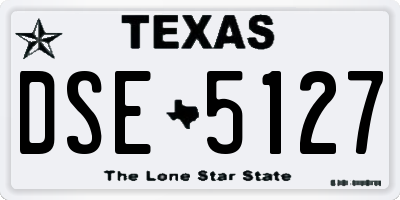 TX license plate DSE5127