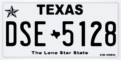 TX license plate DSE5128