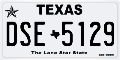TX license plate DSE5129