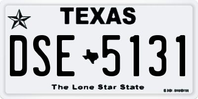 TX license plate DSE5131