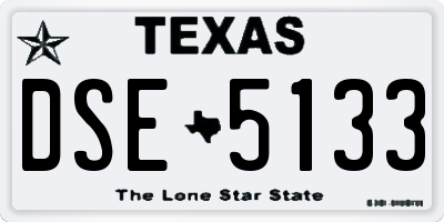 TX license plate DSE5133