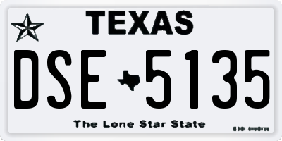 TX license plate DSE5135