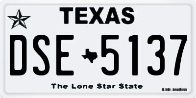 TX license plate DSE5137