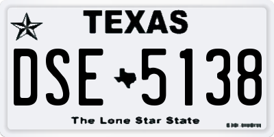 TX license plate DSE5138