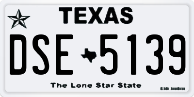 TX license plate DSE5139