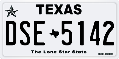 TX license plate DSE5142