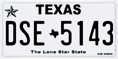 TX license plate DSE5143