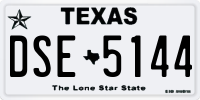 TX license plate DSE5144