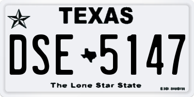 TX license plate DSE5147