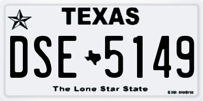 TX license plate DSE5149