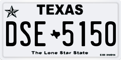 TX license plate DSE5150