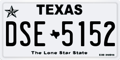 TX license plate DSE5152