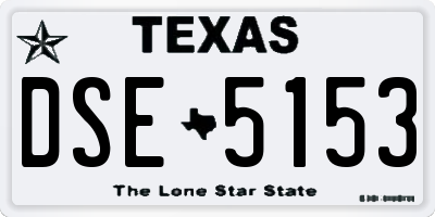TX license plate DSE5153