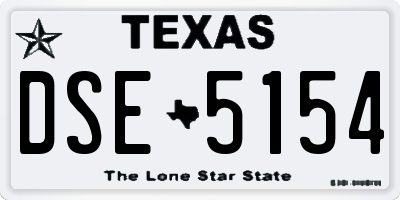 TX license plate DSE5154
