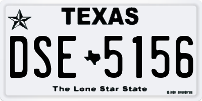 TX license plate DSE5156