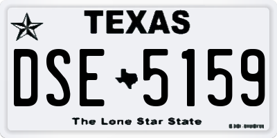 TX license plate DSE5159