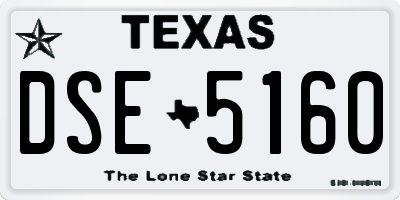 TX license plate DSE5160