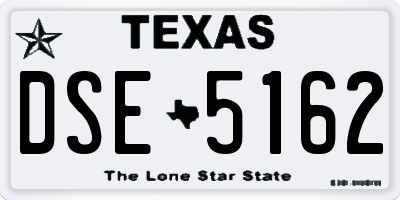 TX license plate DSE5162