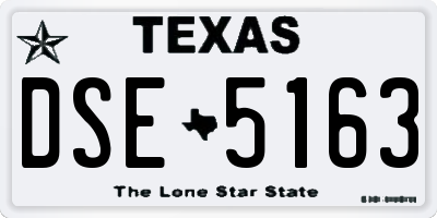TX license plate DSE5163