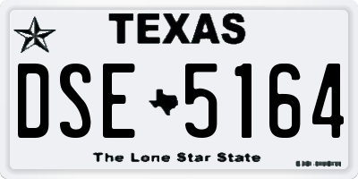 TX license plate DSE5164