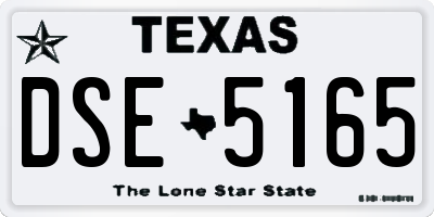 TX license plate DSE5165