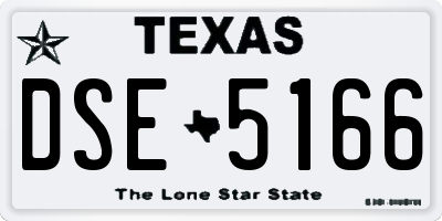 TX license plate DSE5166