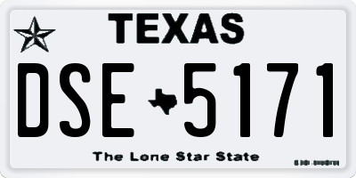 TX license plate DSE5171