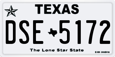 TX license plate DSE5172