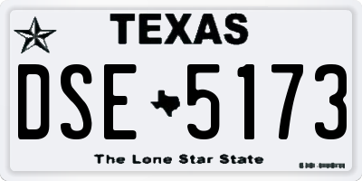 TX license plate DSE5173