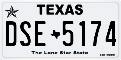 TX license plate DSE5174