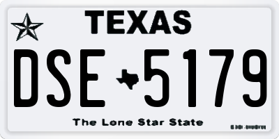 TX license plate DSE5179