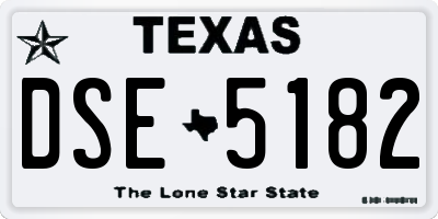 TX license plate DSE5182