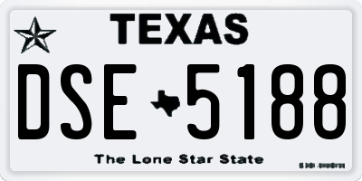 TX license plate DSE5188