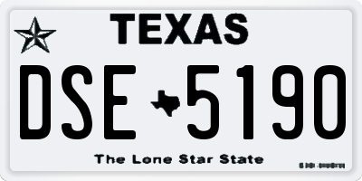 TX license plate DSE5190